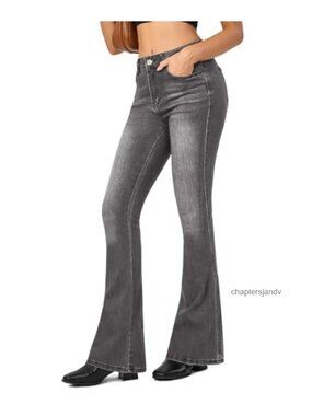 High Waisted Flare Bell Bottom Jeans Stretchy Denim Pants